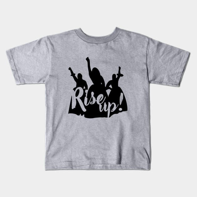 HAMILTON RISE UP SCHUYLER SISTERS Kids T-Shirt by tailspalette